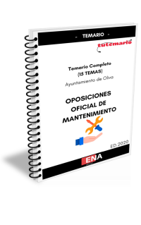 TEMARIO DE OPOSICIONES PARA OFICIAL DE MANTENIMIENTO DEL AYUNTAMIENTO DE OLIVA (Formato Encuadernado).