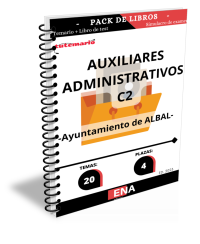 PACK DE TEMARIO Y TEST DE OPOSICIONES PARA AYUNTAMIENTO DE ALBAL AUXILIAR ADMINISTRATIVO C2 ED. 2023 (Formato Encuadernado).