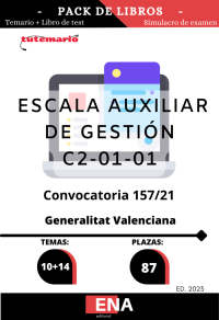 PACK TEMARIO + TEST Oposiciones Auxiliar de Gestión GVA C2-01-01 Convocatoria 157/21 (PDF) 