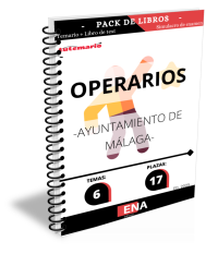 OPOSICIONES AYUNTAMIENTO DE MÁLAGA. TEMARIO Y TEST de las OPOSICIONES para 17 OPERARIOS ED. 2023 (Formato ENCUADERNADO).