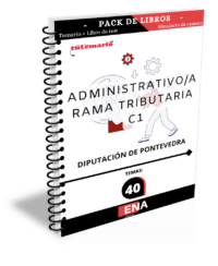 Pack de LIBRO TEMARIO y LIBRO DE TEST, con preguntas (DE CUATRO OPCIONES DE RESPUESTA), sobre los 40 temas solicitados para el estudio de la fase de oposición de Administrativo C1, Administración General, subescala Administrativa
