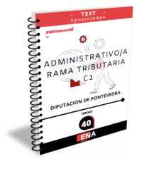 LIBRO DE TEST, con preguntas (DE CUATRO OPCIONES DE RESPUESTA), sobre los 40 temas solicitados para el estudio de la fase de oposición de 3 plazas de Administrativo C1, Administración General, subescala Administrativa.