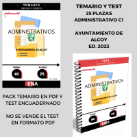 Administrativo C1 Alcoy 25 plazas (Temario PDF+Test Encuadernado)