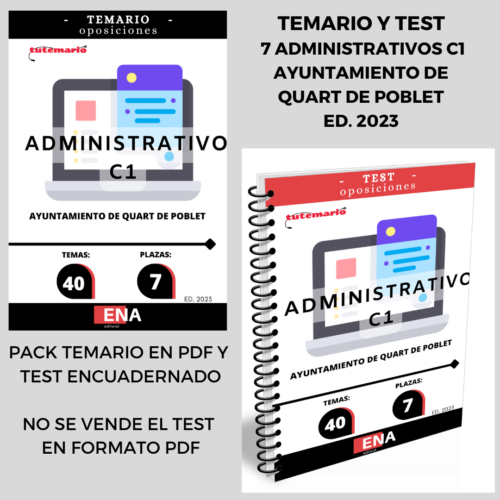 Oposiciones Quart de Poblet Administrativo. Pack (Formato Temario PDF + Test Encuadernado)