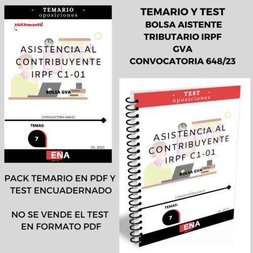 IRPF Asistente Tributario GVA. Pack (Temario en pdf + Test Encuadernado)