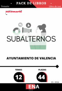 Ayuntamiento de Valencia oposición 44 plazas subalterno pack de TEMARIO y TEST (ON LINE) ED.2025