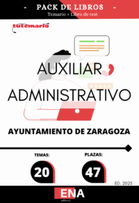 Pack de LIBRO TEMARIO y LIBRO TEST, con preguntas (DE CUATRO OPCIONES DE RESPUESTA), los 20 temas solicitados para el estudio de la fase de oposición de las 47 plazas de Auxiliar Administrativo C2.