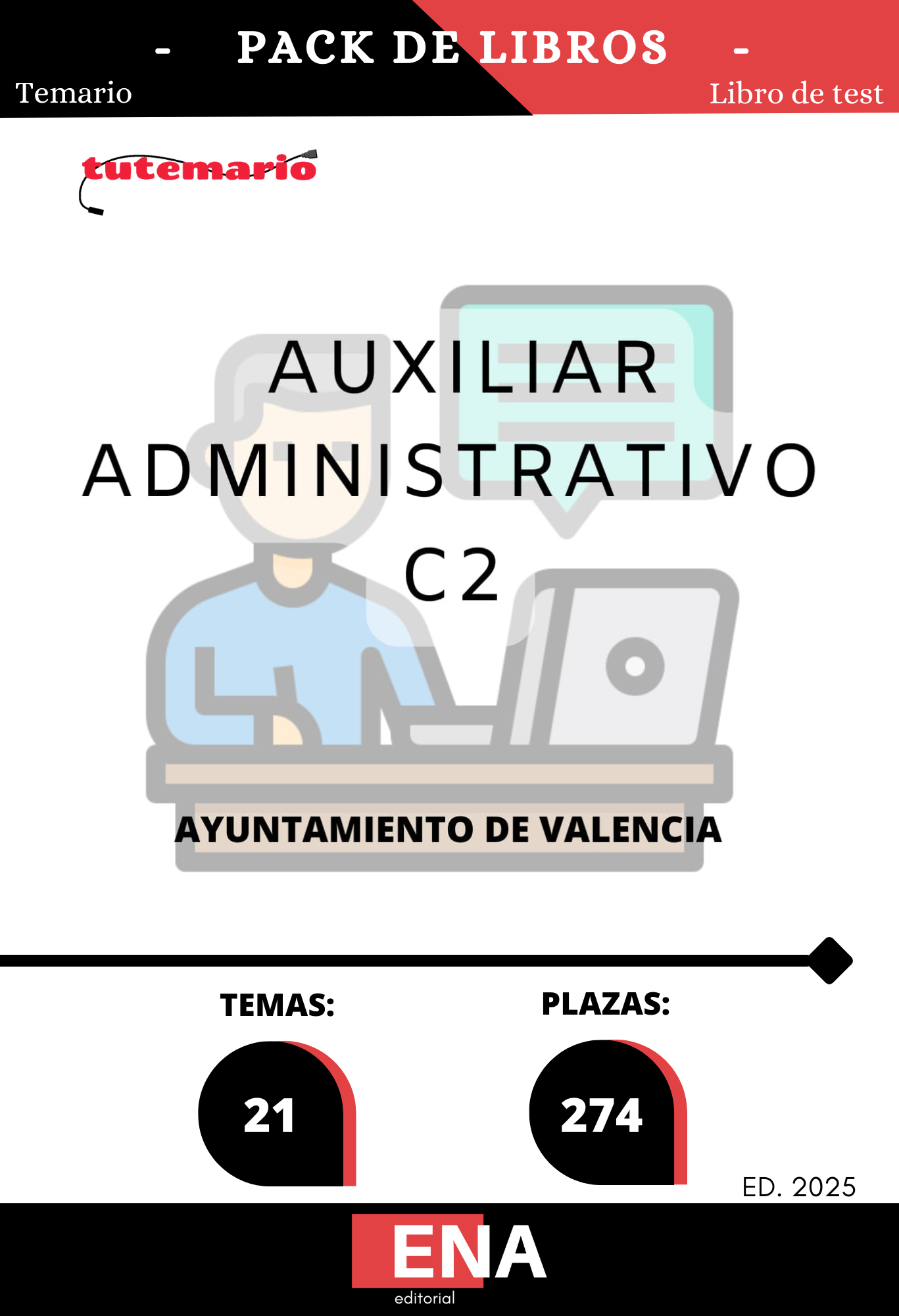 9. Pack de TEMARIO y TEST oposición 274 plazas auxiliar administrativo Ayuntamiento de Valencia ED.2025 (PDF)