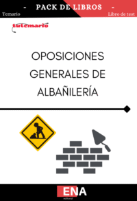 Pack de LIBRO TEMARIO y LIBRO DE TEST, con preguntas (DE CUATRO OPCIONES DE RESPUESTA), sobre los 9 temas más solicitados para las oposiciones de cualquier convocatoria de ALBAÑILERÍA y CONSTRUCCIÓN, ya sean oficiales o ayudantes.