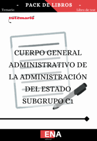 Pack de LIBRO TEMARIO y LIBRO DE TEST, con preguntas (DE CUATRO OPCIONES DE RESPUESTA), sobre los 45 temas totales solicitados para el estudio de la fase de oposición, de las pruebas convocadas por la Administración del Estado, para el Cuerpo General Administrativo de la Administración del Estado por el sistema de ingreso libre.