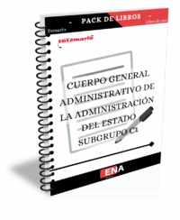 Pack de LIBRO TEMARIO y LIBRO DE TEST, con preguntas (DE CUATRO OPCIONES DE RESPUESTA), sobre los 45 temas totales solicitados para el estudio de la fase de oposición, de las pruebas convocadas por la Administración del Estado, para el Cuerpo General Administrativo de la Administración del Estado por el sistema de ingreso libre.