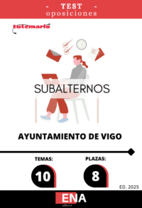 Vamos a desarrollar en este LIBRO TEST, con preguntas sobre los 10 temas solicitados para el estudio de la fase de oposición de las plazas de SUBALTERNOS, convocadas por el Ayuntamiento de Vigo, publicadas en el Boletín Oficial de Pontevedra el 13/09/2024, de las ofertas de empleo público de los años 2020,2021 y 2022, 2ª FASE. El temario es el siguiente: Tema 1. La Constitución española de 1978. estructura y contenido. Principios generales. Derechos y deberes fundamentales. Garantía y suspensión. El Estatuto de Autonomía de Galicia. Estructura, contenido, principios y competencias. Tema 2. Principios de la actuación administrativa. La Administración local. Principios constitucionales y entidades que la comprenden. El municipio. Organización municipal y competencias. Municipios de gran población. Funcionamiento de los órganos colegiados locales. Régimen de sesiones. Tema 3. La potestad normativa de las entidades locales. Ordenanzas, reglamentos y bandos. Clases. El procedimiento administrativo local. El deber de resolver. El silencio administrativo. El registro de entrada y salida de documentos. Requisitos de la presentación de documentos. Comunicaciones y notificaciones. Práctica de la notificación. Tema 4. La función pública local. concepto y selección de personal. Los derechos y deber y las situaciones administrativas de las/os funcionarias/os locales. Régimen disciplinario. Tema 5. La igualdad de género. El principio de igualdad y la tutela contra la discriminación. Políticas públicas para la igualdad. Tema 6. Los ciudadanos y el acceso electrónico a los servicios públicos. La sede electrónica. Gestión electrónica de los procedimientos. Identificación y autenticación. Registros, comunicaciones y notificaciones electrónicas. Derechos y deber de las/os vecinas/os en el ámbito local. Tema 7. Control de accesos. Custodia y control de llaves. Apertura y cierre de edificios y locales. Preparación de reuniones. Régimen de precedencias y tratamientos honoríficos. Tema 8. Manejo y mantenimiento de máquinas fotocopiadoras, encuadernador, destructoras de documentos y análogas. Distribución de documentos, objetos y correspondencia. Recados y mensajes. Servicios postales. Tipos de envíos. Tema 9. Nociones básicas sobre la Ley 31/1995 de Prevención de Riesgos Laborales. Prevención de riesgos laborales en el ejercicio de las funciones del Personal Subalterno. Movimiento de cargas, evacuación de edificios, primeros auxilios. Tema 10. Breve descripción del municipio de Vigo. Ubicación de los diferentes servicios municipales y centros oficiales. Principales vías urbanas, monumentos. Este libro está disponible junto a otros en nuestra web www.tutemario.es  para poder preparar la Oposición de 8 plazas subalterno Ayuntamiento de Vigo. En el siguiente enlace puedes encontrar todo el material de estudio relativo a esta oposición: