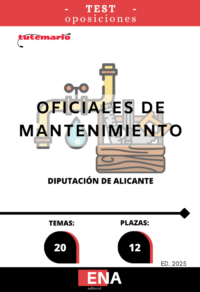 libro con los 20 temas solicitados para el estudio de la fase de oposición de la  CONVOCATORIA Y BASES PROCESO SELECTIVO 12 PLAZAS DE OFICIAL DE MANTENIMIENTO, 11 TURNO LIBRE Y 1 PROMOCIÓN INTERNA (O.E.P. 2022, 2023 Y 2025) y publicado en el Boletín Oficia de Alicante el 07/03/25.