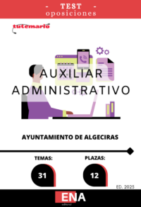 libro-test, con preguntas (DE CUATRO OPCIONES DE RESPUESTA) sobre los 31 temas solicitados para la provisión en propiedad por el procedimiento de oposición libre de doce plazas de auxiliar administrativo vacantes en la plantilla de personal funcionario, pertenecientes a la Ofertas de Empleo Público de 2023 y 2024.