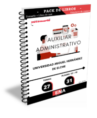 8. 31 Auxiliar Administrativo Universidad Miguel Hernández ELCHE. Pack de TEMARIO y TEST (Encuadernado)