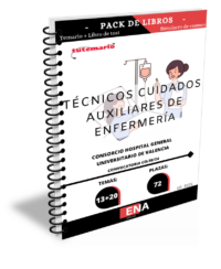 Pack de libro-temario y libro-test, con preguntas (DE CUATRO OPCIONES DE RESPUESTA),  sobre los 13 + 20 temas solicitados para el estudio de las oposiciones de TCAE convocadas por el Consorcio Hospital General Universitario de Valencia por RESOLUCIÓN de 4 de abril de 2025 de la Presidencia, por la que se convocan pruebas selectivas de acceso de personal a plazas del grupo C/subgrupo C2, técnico o técnica en cuidados auxiliares de enfermería (CO/30/24), y se aprueban sus bases específicas, en el marco de las ofertas de empleo público 2023 y 2024.