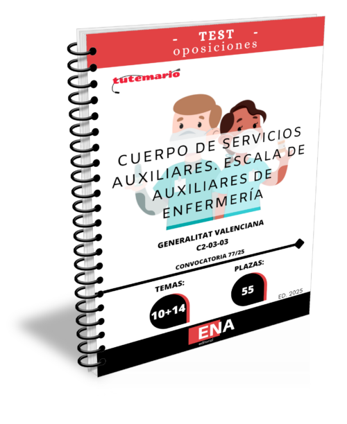 5. 55 Plazas Auxiliar Enfermería GVA 2025. Convocatoria 77/25 C2-03-03. TEST (Encuadernado)
