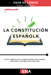 Manual de estudio, mixto de TEMARIO y  TEST, con preguntas (DE CUATRO OPCIONES DE RESPUESTA), sobre la Constitución Española