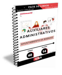 Pack de LIBRO TEMARIO y LIBRO DE TEST, con preguntas (DE CUATRO OPCIONES DE RESPUESTA), sobre los 40 temas solicitados para cubrir, con carácter de personal funcionario de carrera, mediante el sistema de oposición libre, catorce plazas de Administrativo/a, encuadradas en el grupo C, subgrupo C1, de la escala de Administración General, subescala Administrativa, según el Real Decreto Legislativo 5/2015, de 30 de octubre, por el que se aprueba el Texto Refundido de la Ley del Estatuto Básico del Empleado Público, dotadas con los emolumentos correspondientes a dicho grupo de conformidad con la vigente relación de puestos de trabajo.