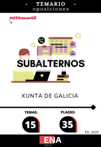 LIBRO TEMARIO, sobre los 15 temas solicitados para el estudio de la fase de oposición, de las 35 plazas de Subalterno de la oferta de empleo público de la Xunta de Galicia.