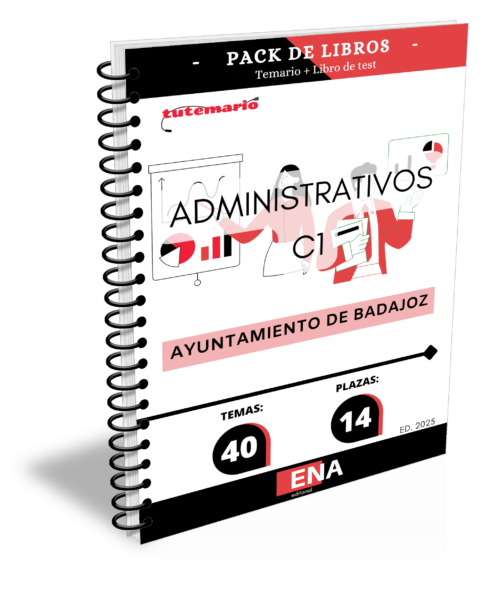8. Ayuntamiento de Badajoz 14 Administrativos. Pack de TEMARIO y TEST (Encuadernado)