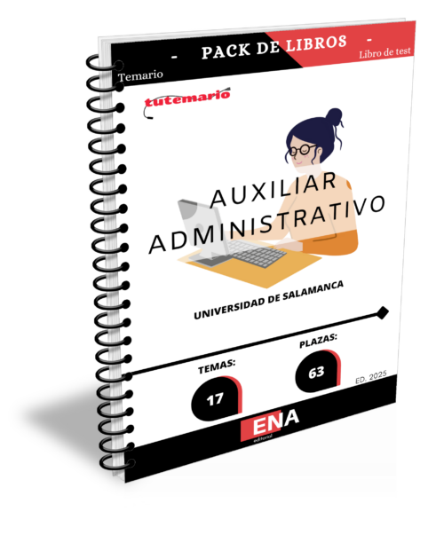 8.TEMARIO y TEST 63 Auxiliar Administrativo Universidad Salamanca ED. 2025 Pack (Encuadernado)
