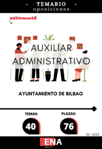 LIBRO TEMARIO sobre los 40 temas solicitados para cubrir el proceso selectivo que se convoca por el sistema de acceso libre, mediante concurso-oposición, para la provisión en propiedad de 76 plazas de administrativa/o, pertenecientes al Grupo de Clasificación Profesional C, Subgrupo C-1, 30 de ellas con perfil lingüístico 2 de euskera preceptivo, integradas en la escala de administración general, subescala administrativa, dotadas con las retribuciones correspondientes al Sub- grupo C1, correspondientes a las ofertas de empleo público de los años 2019, 2020, 2021, 2022, 2023, 2024 y 2025.