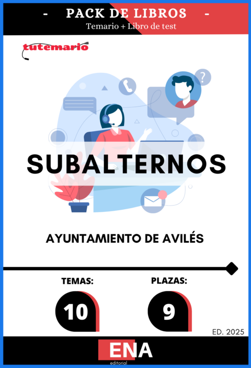 7. 9 Subalternos Ayuntamiento de Avilés. Pack de TEMARIO y TEST (ONLINE)