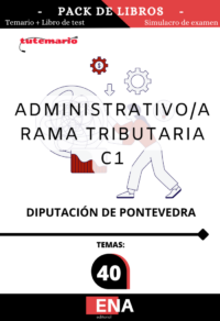 Pack de LIBRO TEMARIO y LIBRO DE TEST, con preguntas (DE CUATRO OPCIONES DE RESPUESTA), sobre los 40 temas solicitados para el estudio de la fase de oposición de Administrativo C1, Administración General, subescala Administrativa