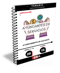 LIBRO TEMARIO, sobre los 16 temas solicitados para el estudio de la fase de oposición de las quince (15) plazas de Ayudante de Servicios Varios, encuadrada en la Escala de Administración Especial Subescala Servicios Especiales, Grupo profesional C Subgrupo C2, convocadas por el Ayuntamiento de Alicante.