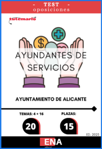 LIBRO DE TEST, donde desarrollamos preguntas tipo test de 4 respuestas alternativas, basadas en los 16 temas solicitados para el estudio de la fase de oposición de las quince (15) plazas de Ayudante de Servicios Varios, encuadrada en la Escala de Administración Especial Subescala Servicios Especiales, Grupo profesional C Subgrupo C2, convocadas por el Ayuntamiento de Alicante.
