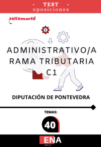 LIBRO DE TEST, con preguntas (DE CUATRO OPCIONES DE RESPUESTA), sobre los 40 temas solicitados para el estudio de la fase de oposición de 3 plazas de Administrativo C1, Administración General, subescala Administrativa.