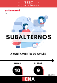 LIBRO DE TEST, donde desarrollamos preguntas tipo test de 4 respuestas alternativas, basadas en los 10 temas solicitados para el estudio de la fase de oposición de las 9 plazas de Subalternos convocadas por el Ayuntamiento de Avilés, y convocadas: Con fecha 20 de junio de 2024 se ha dictado por la Alcaldía la Resolución n.º 4713/2024, en la que se dispone aprobar las bases y convocar el proceso selectivo para la selección por el turno libre de nueve plazas (tres reservadas al turno de discapacidad general) pertenecientes a la escala de Administración General, subescala subalterno, correspondientes al Grupo/subgrupo AP de los establecidos en el artículo 76 del Real decreto legislativo 5/2015, de 30 de octubre, por el que se aprueba el texto refundido de la ley del estatuto Básico del empleado Público.