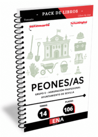 Pack de LIBRO TEMARIO y LIBRO DE TEST, con preguntas (DE CUATRO OPCIONES DE RESPUESTA), sobre los 8 + 6= 14 temas, solicitados para el estudio de las oposiciones convocadas por el Ayuntamiento de Sevilla por Resolución de fecha 31 de enero de 2025, donde se aprobaron las bases específicas es regular la realización de las pruebas selectivas para la cobertura de 106 plazas de Peón/a del Ayuntamiento de Sevilla