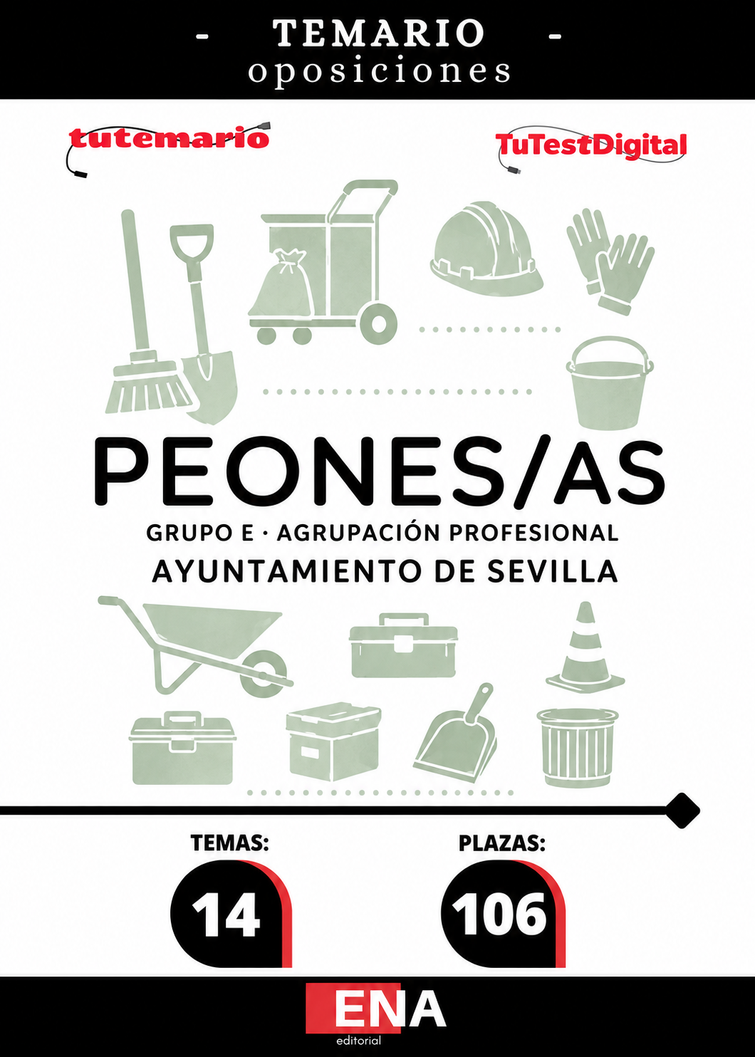 LIBRO TEMARIO, los 8 + 6= 14 temas, solicitados para el estudio de las oposiciones convocadas por el Ayuntamiento de Sevilla por Resolución de fecha 31 de enero de 2025, donde se aprobaron las bases específicas es regular la realización de las pruebas selectivas para la cobertura de 106 plazas de Peón/a del Ayuntamiento de Sevilla