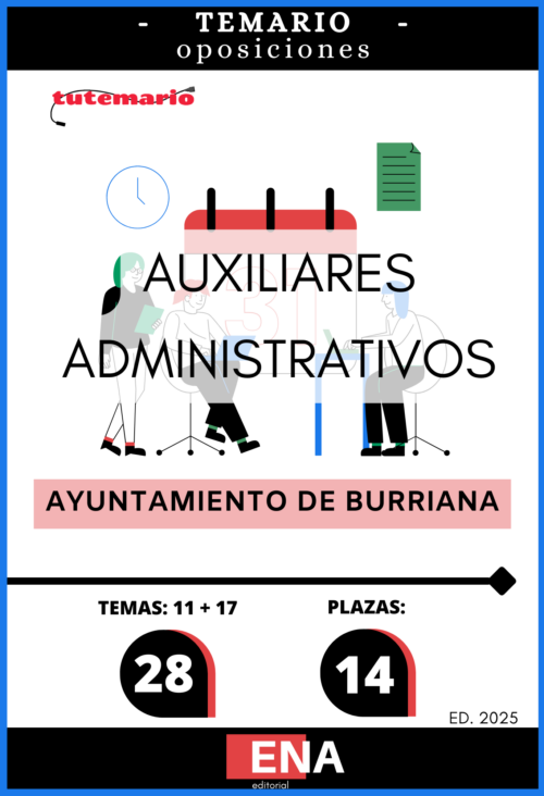 1. TEMARIO 14 Auxiliares Administrativos Ayuntamiento de Burriana. Formato (ONLINE)