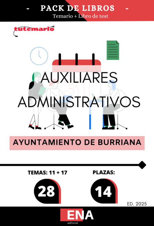 9. TEMARIO y TEST 14 Auxiliares Administrativos Ayuntamiento de Burriana. Pack formato (PDF)