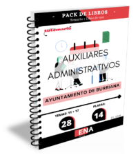 Pack de LIBRO TEMARIO y LIBRO DE TEST, con preguntas (DE CUATRO OPCIONES DE RESPUESTA), sobre los 11 + 17 temas (26) solicitados para el estudio de la fase de oposición de las 14 plazas de Auxiliar Administrativo C2 convocadas por el Ayuntamiento de Burriana, por Resolución de la Alcaldía el 05-03-2025.