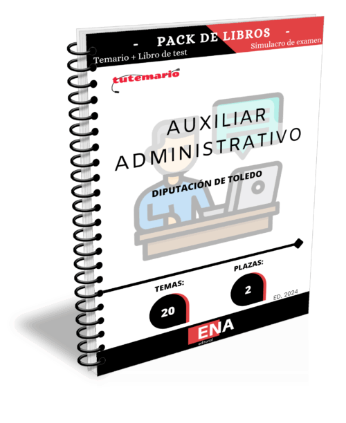 8. TEMARIO Y TEST Auxiliar Administrativo Diputación de Toledo. PACK Formato (Encuadernado)