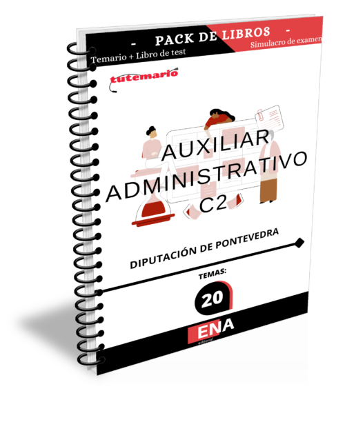 8. TEMARIO y TEST C2 auxiliar administrativo Diputación Pontevedra. Formato (Encuadernado)