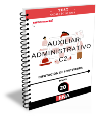 LIBRO TEST, donde desarrollamos preguntas tipo test de 4 respuestas alternativas, basadas en los 20 temas ( 17 + 3) solicitados para el estudio de las oposiciones TODOS los  puestos de Auxiliar de Administración General, integrados en el grupo C2 de la escala de Administración General, subescala auxiliar, y dotados de la retribución básica correspondiente a su grupo de titulación y los complementarios asignados a los puestos a los que se asignan los puestos, de la Diputación de Pontevedra.