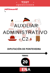 LIBRO TEST, donde desarrollamos preguntas tipo test de 4 respuestas alternativas, basadas en los 20 temas ( 17 + 3) solicitados para el estudio de las oposiciones TODOS los  puestos de Auxiliar de Administración General, integrados en el grupo C2 de la escala de Administración General, subescala auxiliar, y dotados de la retribución básica correspondiente a su grupo de titulación y los complementarios asignados a los puestos a los que se asignan los puestos, de la Diputación de Pontevedra.