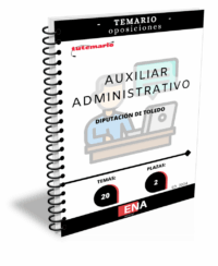 LIBRO TEMARIO, sobre los 20 temas solicitados para la primera fase de oposición de las 2 plazas convocadas por la Diputación de Toledo de Auxiliares Administrativos C2, publicado en el Boletín Oficial de Toledo nº 147 del 2 de Agosto del 2024 y en el BOE el 22-08-2024.