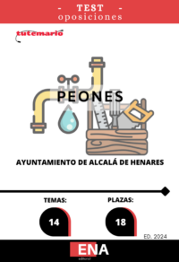LIBRO DE TEST, con preguntas tipo test con 4 respuestas alternativas, basadas sobre los 14 temas (3+11), solicitados para el estudio de la fase de oposición de las 18 plazas de Peones/as convocada por el Ayuntamiento de Alcalá de Henares el 4/10/2024.