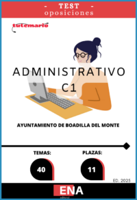 LIBRO TEST, donde desarrollamos preguntas tipo test de 4 respuestas alternativas, basadas en los 40 temas solicitados para la cobertura de once plazas de personal funcionario de la Escala de Administración General, Subescala Administrativa, Grupo C, Subgrupo C1, del Ayuntamiento de Boadilla del Monte, cuyas bases específicas regirán la convocatoria del proceso selectivo convocado para la cobertura, por el turno libre, mediante el sistema de oposición, en ejecución de la Oferta de Empleo Público del año 2024.