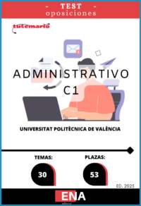 LIBRO TEST, donde desarrollamos preguntas tipo test de 4 respuestas alternativas, basadas en los 30 temas solicitados para el estudio de la fase de oposición de la convocatoria de  UPV, la cual tiene por objeto la selección de personal, mediante el sistema de concurso-oposición por los turnos libre y de promoción interna, para cubrir cincuenta y tres (53) vacantes del grupo C, subgrupo C1, sector de Administración General, Administrativo en la Universitat Politècnica de València. Publicado en el BOE el 24/07/2025.