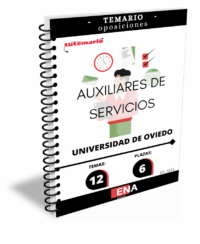 LIBRO TEMARIO, sobre los 12 temas solicitados para la fase de oposición, de las 6 plazas convocadas por la Universidad de Oviedo: Resolución de 4 DE AGOSTO de 2025, del Rector de la universidad de Oviedo, por la que se convoca concurso-oposición libre para la provisión de 12 plazas con la categoría de Auxiliar de servicios, Grupo IV.
