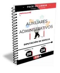 thumbnail_PORTADA TEMA Y TEST ENCUADERNADO Pack de LIBRO TEMARIO y LIBRO DE TEST, con preguntas (DE CUATRO OPCIONES DE RESPUESTA), sobre los 20 temas (8+12) solicitados para el estudio de la fase de oposición de las 24 plazas de auxiliar administrativo/administrativa vacantes en la plantilla de personal funcionario, correspondientes a las O.E.P. de 2023 y 2024 de la Diputación de Sevilla, publicada en el B.O.P. n.º 155, de 13 de agosto.