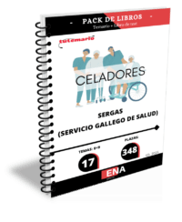 Pack de LIBRO TEMARIO y LIBRO TEST, con preguntas (DE CUATRO OPCIONES DE RESPUESTA) sobre los 17 temas solicitados para el estudio de la fase de oposición de las 348 plazas de Celadores, convocadas por RESOLUCIÓN de 21 de agosto de 2025, de la Dirección General de Recursos Humanos, por la que se convoca concurso-oposición para el ingreso en diversas categorías de personal sanitario de formación profesional.