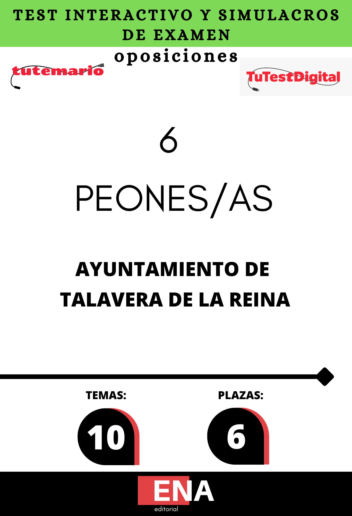 4. TEST oposición operarios / as del Ayuntamiento de Talavera de la Reina INTERACTIVO desde 9 €